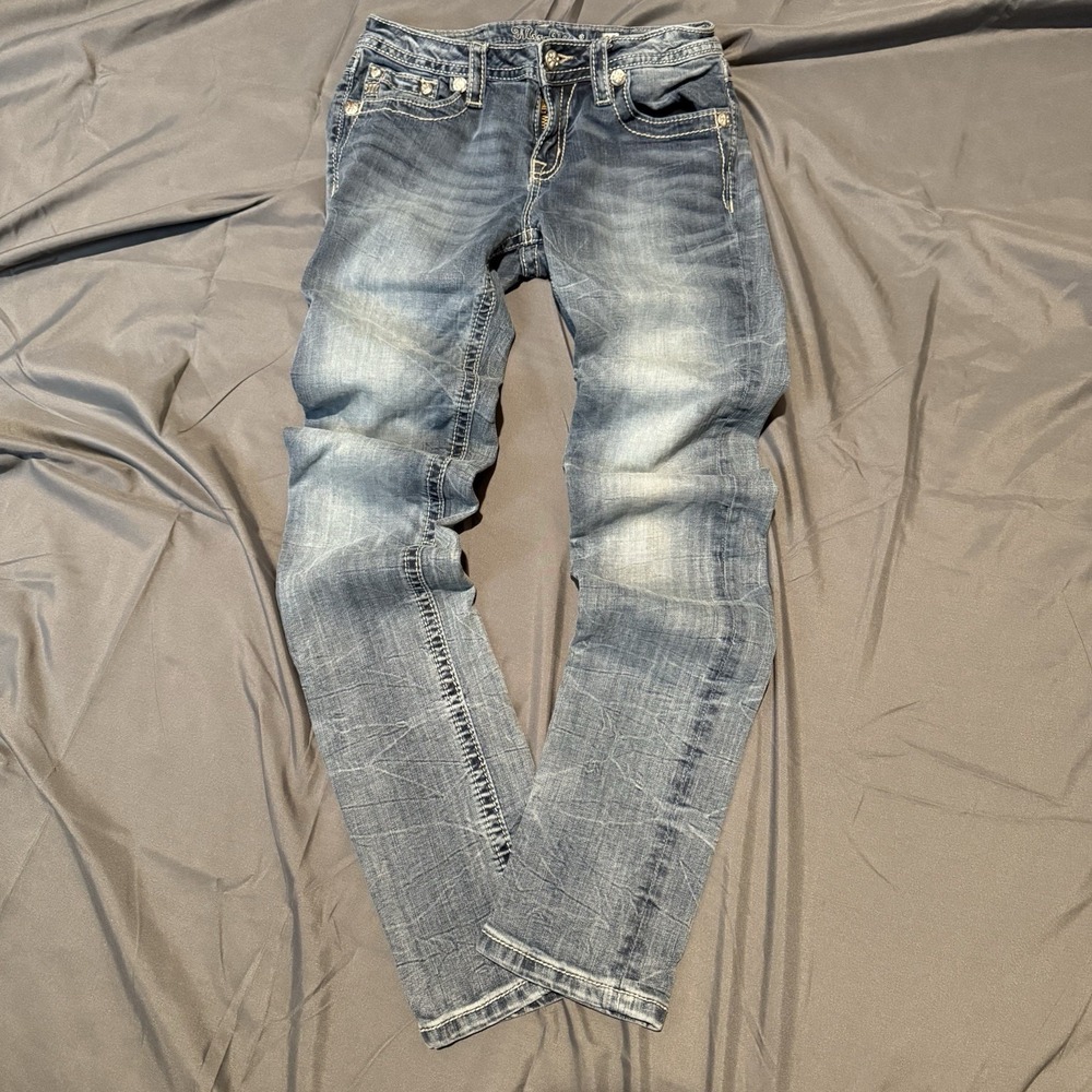 Miss Me Faded Blue Skinny Jeans